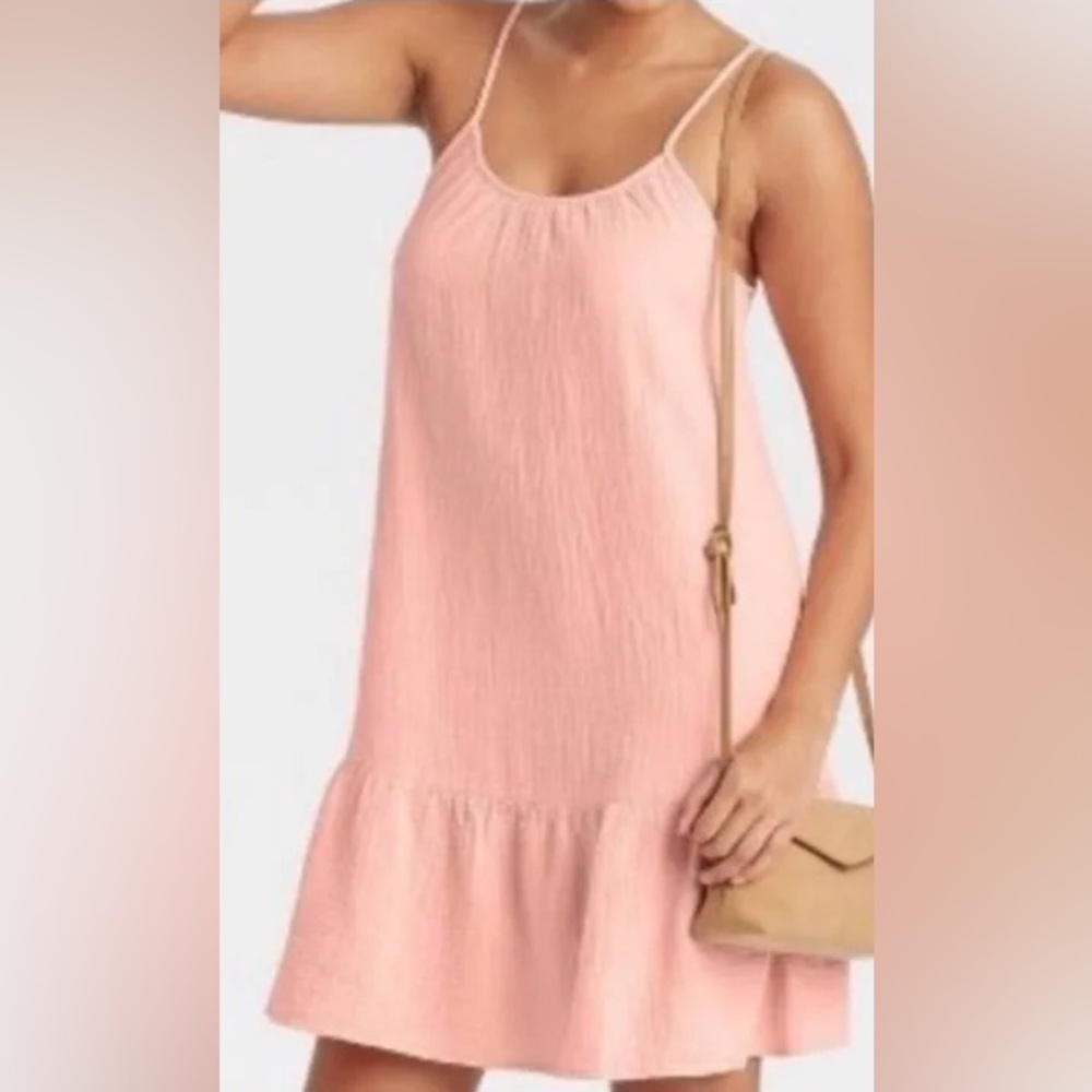 Universal Thread L Pale Pink Gauze Cotton Sundress Preppy City Spring Summer NYC